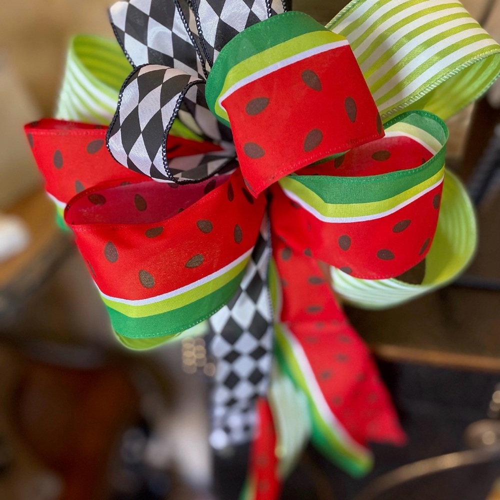 Festive Watermelon-Themed Bow Decor